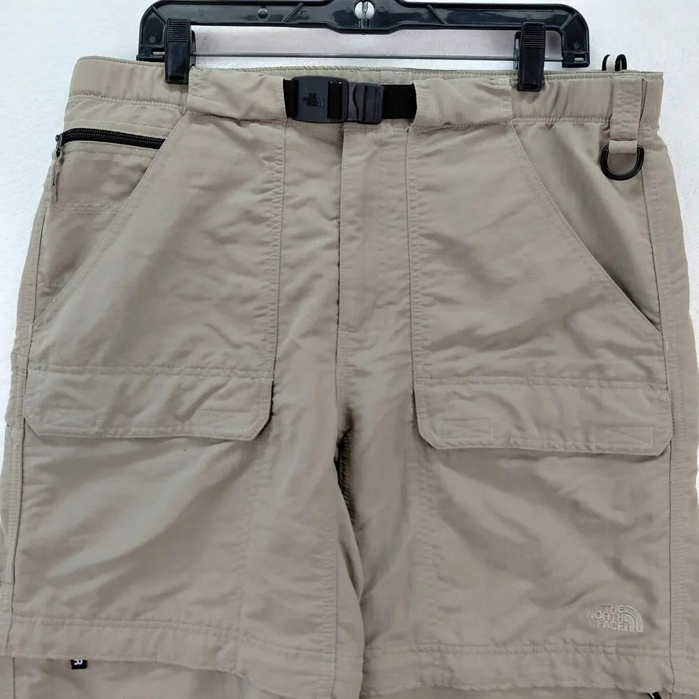 The North Face Paramount Peak Convertible Pants Mens Medium Beige Belted Outdoor